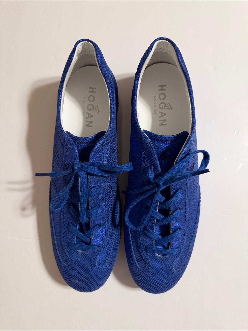 Hogan Olympia Low Top Lace Up Royal Blue Women’s Sneakers Size 8.5 Italy NWOT